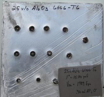 Al-SiC MMC armor plate M2 .30 cal AP stiff lightweight